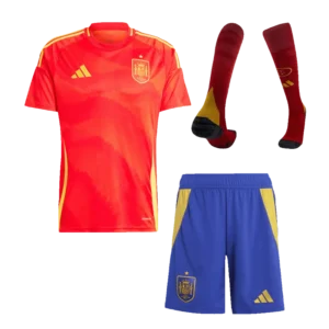 2024  Spain Nation Home Whole Kit(Jersey+Shorts+Socks) Euro